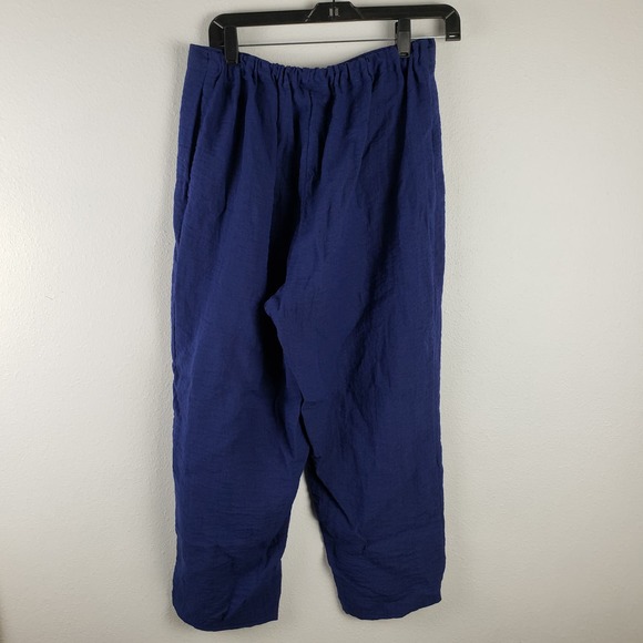 Habitat Women's M 2Pc Casual‎ Set Toggle Button Tunic Elastic Pants Blue Gauze - Picture 13 of 14